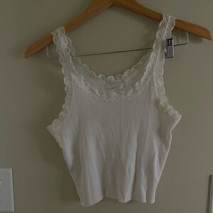 UO Ribbed Lace Lined Crop Tank!